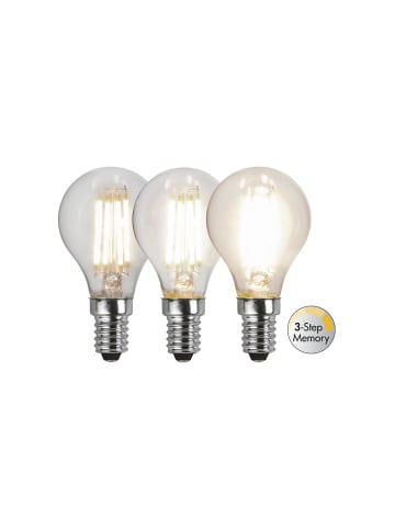 STAR Trading LED-Leuchtmittel ,Clear 3-Step Memory', E14, 4,2W, 50-470lm, warmweiß