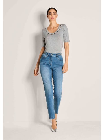 MADELEINE Lange Slim Fit Stretch-Jeans in bleached / denim