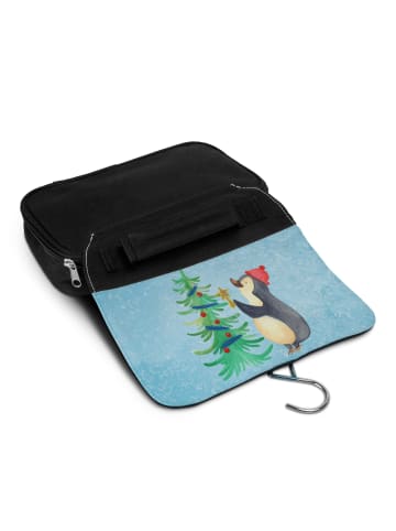 Mr. & Mrs. Panda Kosmetiktasche Pinguin Weihnachtsbaum ohne Spruch in Eisblau
