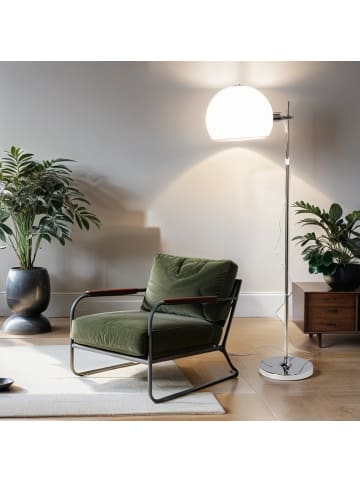 Licht-Erlebnisse Stehlampe (B)25 x (L)37 x (H)160 cm in Chrom WeißChrom Weiß