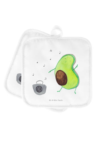 Mr. & Mrs. Panda Topfuntersetzer Avocado Tanzen ohne Spruch in Weiß