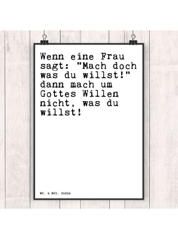 Mr. & Mrs. Panda Poster Wenn eine Frau sagt:... mit Spruch in Weiß