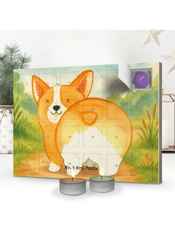 Mr. & Mrs. Panda Kerzen Adventskalender Corgi Po Design ohne Spruch in Weiß