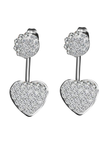Adeliás Damen Ohrringe – Ohrstecker aus Edelstahl mit Strass Steinchen in silber
