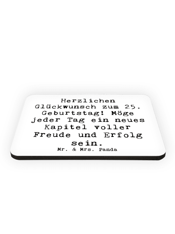 Mr. & Mrs. Panda Magnet Spruch 25. Geburtstag mit Spruch in Weiß