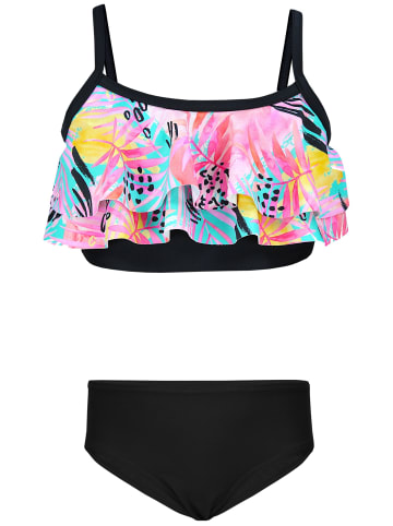 Aquarti Mädchen Bikini Set Zweiteilig Bikinislip Bustier in schwarz/gelb