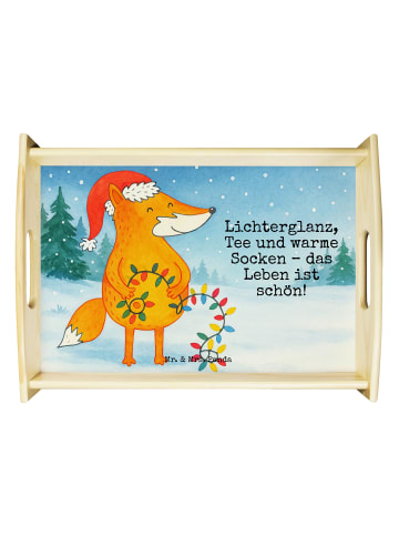 Mr. & Mrs. Panda Dekotablett Fuchs Weihnachten Design mit Spruch in Weiß