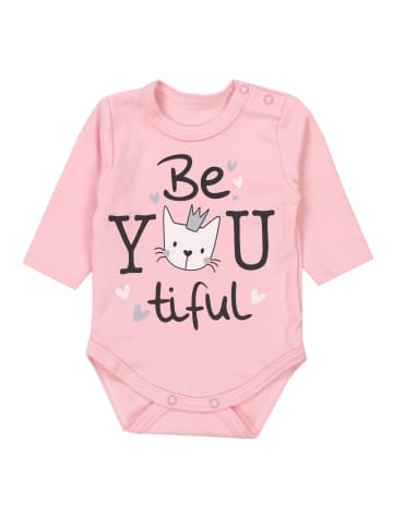 TupTam Unisex Langarm Body mit Aufdruck Spruch 5er Pack in beige/rosa