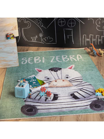 GMD Living Kinderteppich LÜNEBURG "SEBI ZEBRA" in Blau