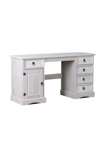 ebuy24 Schreibtisch New Mexico Weiß 141 x 47 cm