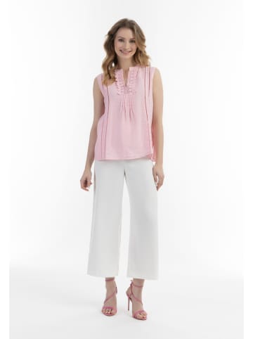 Usha Damen Blusentop Mit Spitze in Hellrosa