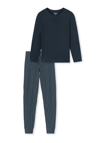 Schiesser Pyjama UNCOVER Nightwear in dunkelblau-gem.