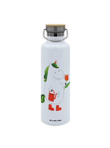 Mr. & Mrs. Panda Wasserflasche Einhorn Gärtner ohne Spruch in Weiß