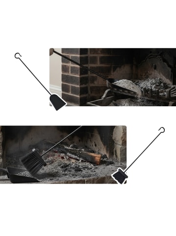 relaxdays 2-teiliges Kamin-Kehrset in Schwarz