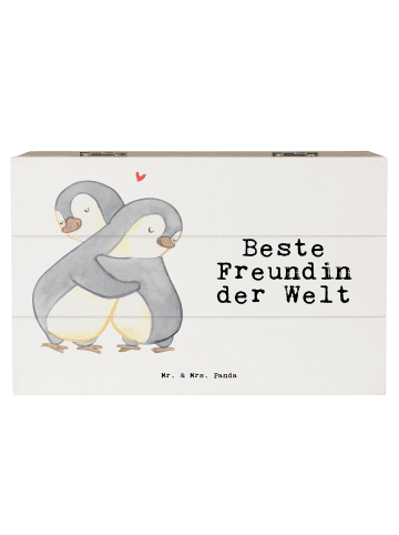 Mr. & Mrs. Panda truhe holz Pinguin Beste Freundin der Welt mit ... in Weiß