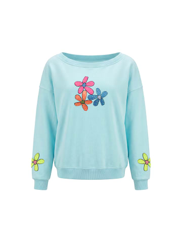 IZIA Women Sweatshirt in Aqua