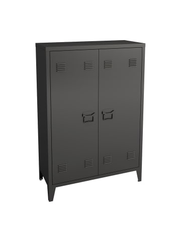 en.casa Metallschrank Oripää in Schwarz (H)110cm (B)75cm (T)33cm