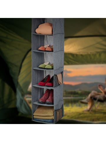 relaxdays Kleiderschrank Hängeregal in Grau - (B)30 x (H)131 x (T)30 cm