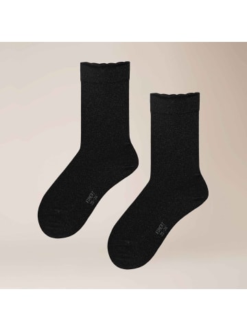 Kunert Socken Emotional Glitter edler Glanz in Black