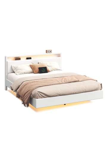 VASAGLE Polsterbett Kacy in Wolkenweiß - (B)166 x (H)90 x (T)213.5 cm