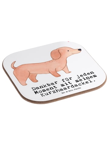 Mr. & Mrs. Panda Untersetzer für Gläser Dackel Kurzhaardackel Mo... in Weiß