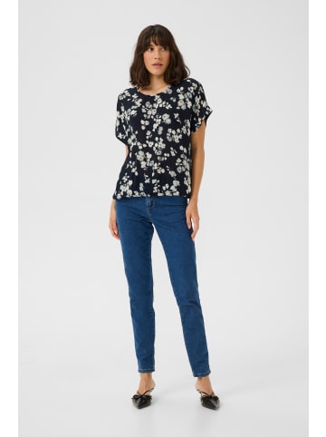 Kaffe Kurzarm-Bluse KAlokia Relaxed fit in Marine Flower