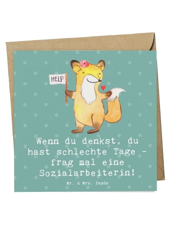Mr. & Mrs. Panda Deluxe Karte Sozialarbeiterin Stärketage mit Sp... in Meeresbrise