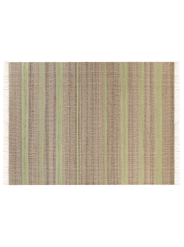 Beliani Geflochtener Teppich TALPUR in Beige/Naturfarben/Grün