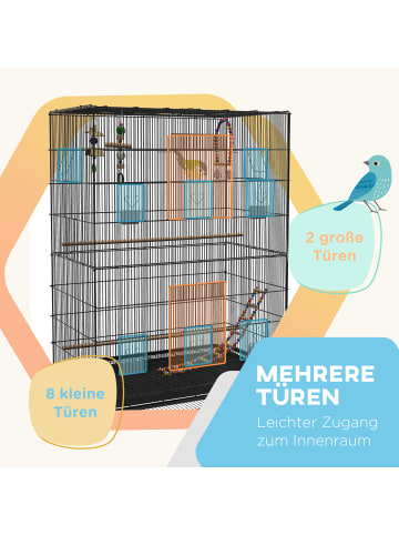 Pawhut Vogelkäfig Schwarz 97L x 58B x 160H cm