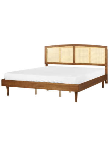 Beliani Doppelbett VARZY in Braun - (W) 185 x (H) 149 x (L) 204 cm