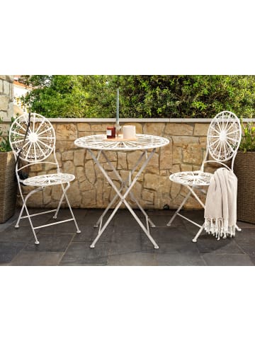 Beliani Gartentisch SCAFA in Weiß - (W) 70 x (H) 77 x (L) 70 cm