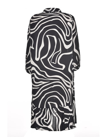 GOZZIP Shirt Tunika Edith in Black/White Print