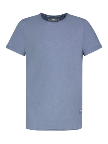 Sublevel Schlichtes Kurzarmshirt Rundhals Modern Zeitlos in Blau