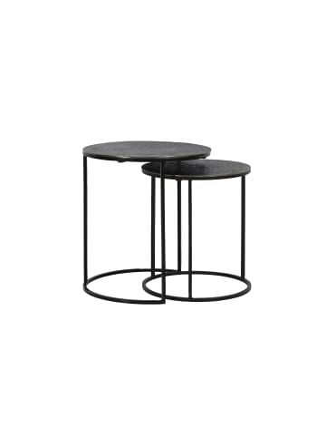 Light & Living Beistelltisch Rengo - Schwarz/Nickel - Ø49cm