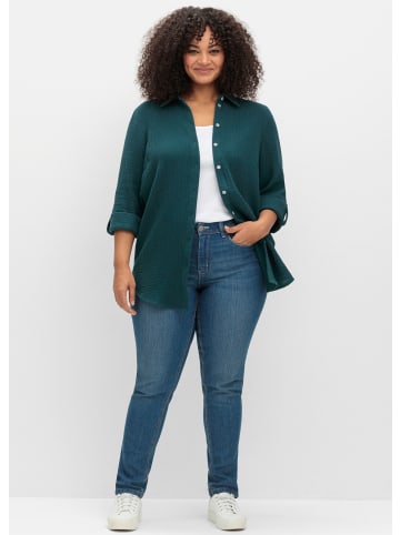 sheego Baumwollbluse in petrol