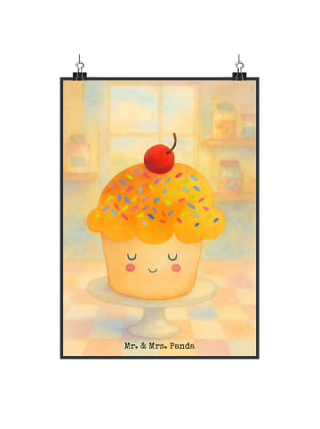 Mr. & Mrs. Panda Poster Cupcake Design ohne Spruch in Weiß