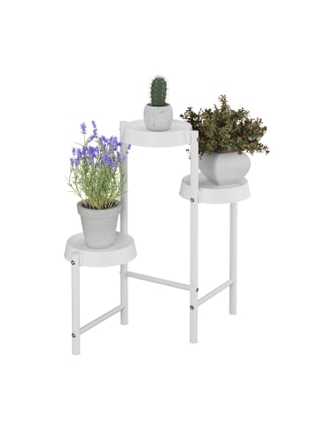 relaxdays Pflanzenständer in Weiß - (B)55 x(H)61 x (T)30 cm