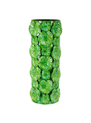 Mauro Ferretti Grüne Metallvase, 18 x 17,5 x 46 cm