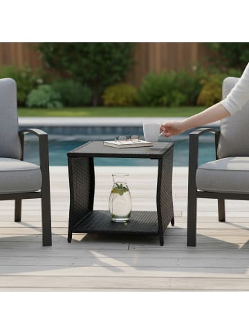 relaxdays Balkontisch in Schwarz - (B)45 x (H)40 x (T)45 cm