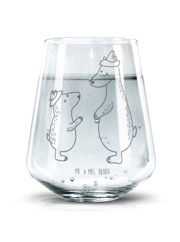 Mr. & Mrs. Panda Trinkglas Bären mit Hut ohne Spruch in Transparent