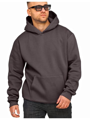 DAILY COTTON Kapuzenpullover - im Oversize Schnitt Unifarben - Kapuzenpullover Loose-Fit Oversize Hoodie Sweatshirt in Anthra