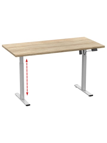 ebuy24 Schreibtisch LonaE 110x80x71-120cm Eiche 110 x 80 cm