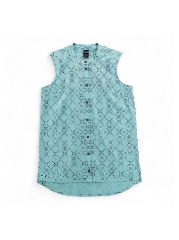 Jack Wolfskin Tank-Top Sonora Maori Shirt Damen Bluse ärmellos AOP in Blau