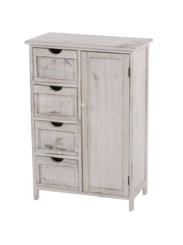 MCW Kommode D12 mit 4 Schubladen im Shabby-Look, Weiß