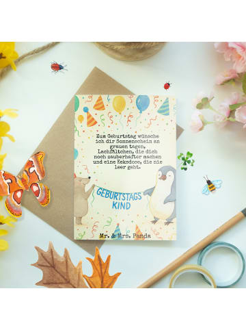 Mr. & Mrs. Panda Grußkarte Maus Pinguin Geburtstag Design mit Sp... in Weiß