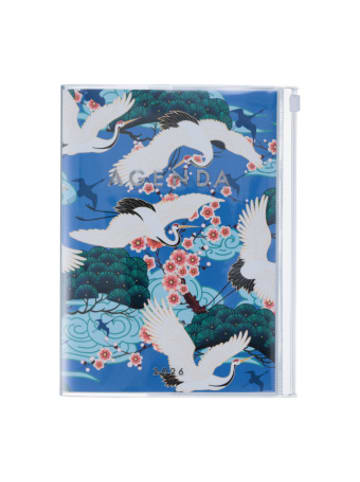 Marks Europe Kalender - MARK'S 2025/26 Taschenkalender, A5 Japan, Birds, Blue