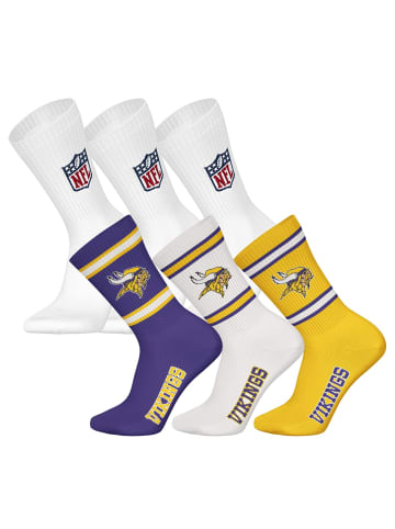 NFL Socken 6er Pack in Minnesota Vikings 2/Weiß