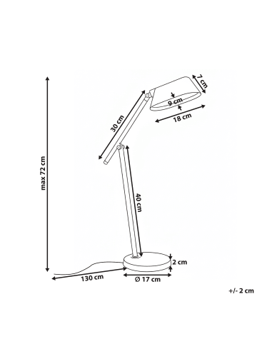 Beliani Büroleuchten LEONIS in Schwarz - (W) 18 x (H) 72 x (L) 48 cm