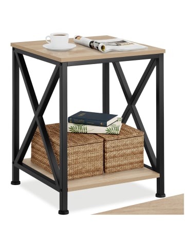 tectake Ablagetisch, 40,5 x 40,5 x 52,5 cm, ausgestattet mit 2 Ablagen