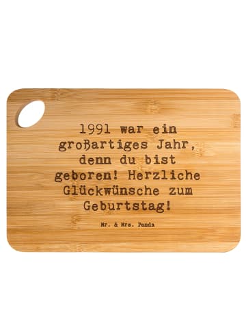 Mr. & Mrs. Panda Frühstücksbrett Spruch 1991 Geburtstag mit Spruch in Braun